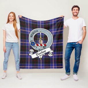 Dunlop Modern Clan Badge Schotse Ruit Plaid Fleece Deken