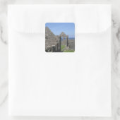 Dunluce Castle bij Bushmills en Portrush, Vierkante Sticker (Tas)