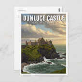 Dunluce Castle Noord-Ierland Reizen Briefkaart (Voorkant / Achterkant)