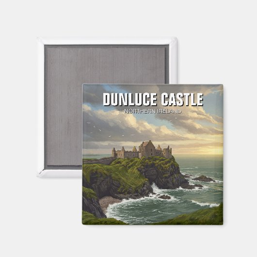 Dunluce Castle Noord-Ierland Reizen Magneet (Voorkant / Achterkant)
