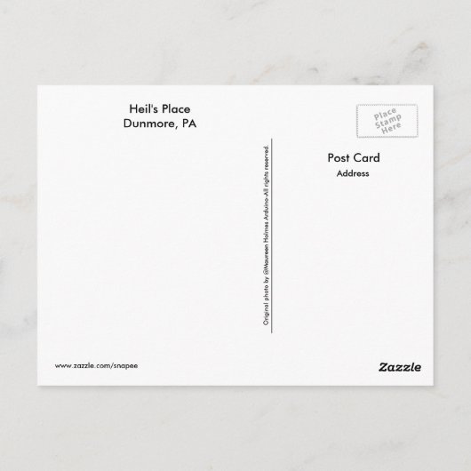 Dunmore, PA - Heil's Place Briefkaart (Achterkant)