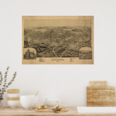 Dunmore Pennsylvania 1892 Antiek Panoramic Map Poster (Keuken)