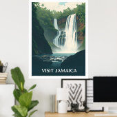 Dunn’s River Falls, Jamaica vintage illustration Poster (Thuiskantoor)