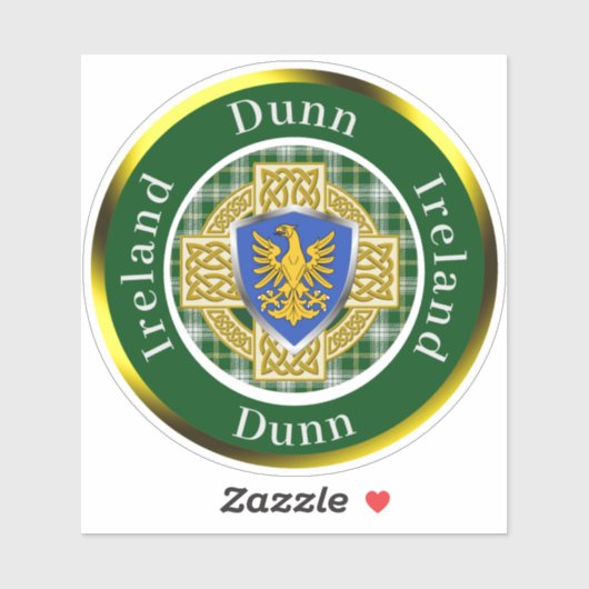 Dunn Shield & Celtic Cross gepersonaliseerd Sticker (Vel)