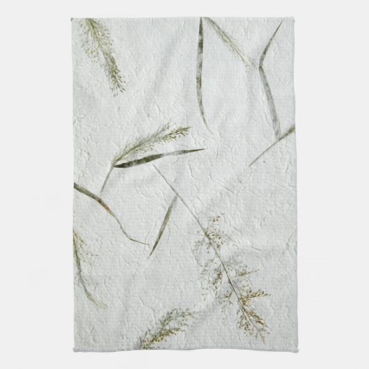 Dunne blades van gras, Japans rijstpapier Theedoek (Verticaal)