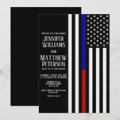 Dunne blauwe en rode lijnvlag kaart (Voorkant / Achterkant)