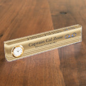 Dunne blauwe lijn - 24 Karat Gold-look Naambordje