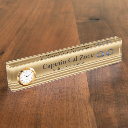 Dunne blauwe lijn - 24 Karat Gold-look Naambordje