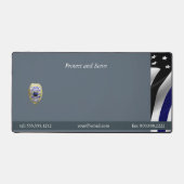 Dunne blauwe lijn 4 Badge opties Bureaumat (Voorkant)