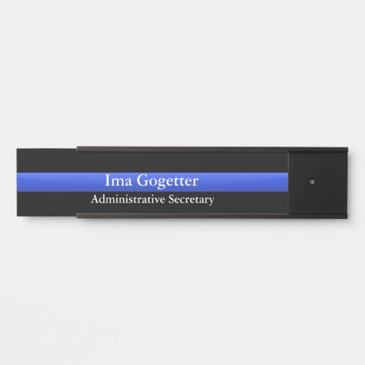 Dunne blauwe lijn - Aangepast deurteken Deurbordje (Voorkant)
