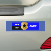 Dunne blauwe lijn, achteraan blauw bumpersticker (Op auto)