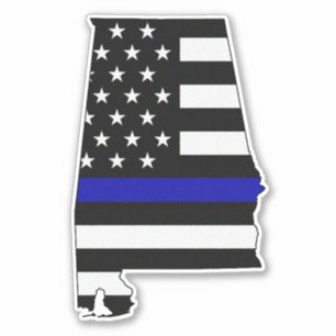 Dunne blauwe lijn Alabama vlag Sticker