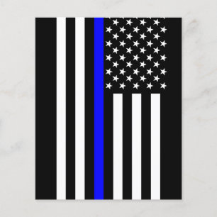 Dunne blauwe lijn Amerikaanse stijl Flyer