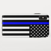Dunne Blauwe Lijn Amerikaanse Vlag Decoratie Case-Mate iPhone Case (Achterkant (horizontaal))