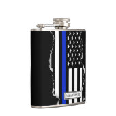 Dunne blauwe lijn Amerikaanse vlag die naar buiten Heupfles (Rechts)