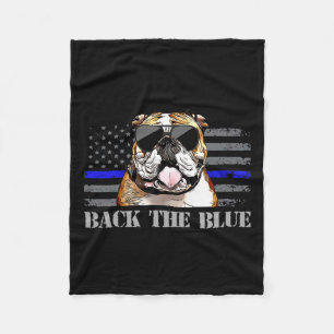 Dunne blauwe lijn Amerikaanse vlag politiehond Fleece Deken