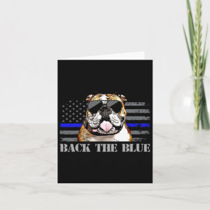 Dunne blauwe lijn Amerikaanse vlag politiehond Kaart