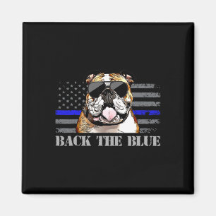 Dunne blauwe lijn Amerikaanse vlag politiehond Magneet