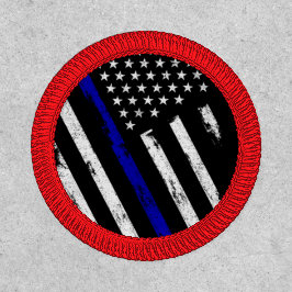 Dunne Blauwe Lijn Amerikaanse Vlag Zwart Wit VS