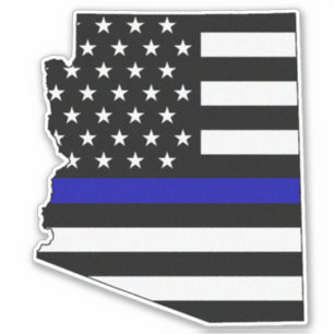 Dunne blauwe lijn Arizona Vlag Sticker