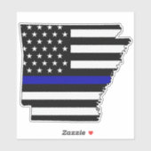 Dunne blauwe lijn Arkansas vlag Sticker (Vel)