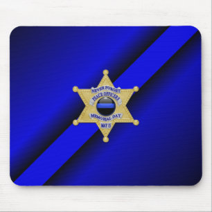 Dunne Blauwe Lijn-badge Muismat