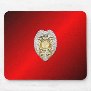 Dunne Blauwe Lijn-badge Muismat