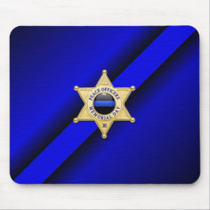 Dunne Blauwe Lijn-badge Muismat