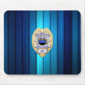 Dunne Blauwe Lijn Badge Muismat (Voorkant)