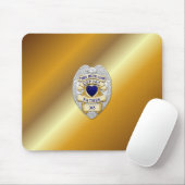 Dunne Blauwe Lijn-badge Muismat (Met muis)