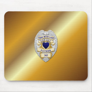 Dunne Blauwe Lijn-badge Muismat