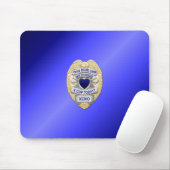 Dunne Blauwe Lijn Badge Muismat (Met muis)