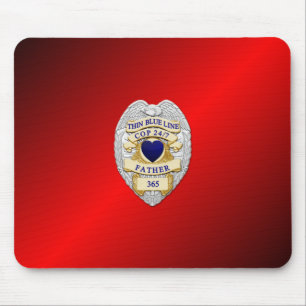 Dunne Blauwe Lijn Badge Muismat