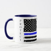 Dunne blauwe lijn beschermen en serveren mok (Links)