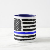 Dunne blauwe lijn beschermen en serveren mok (Midden)