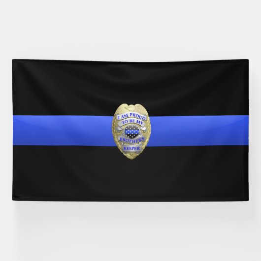 Dunne Blauwe Lijn Broeders Bewaarder Badge Banner (Horizontaal)