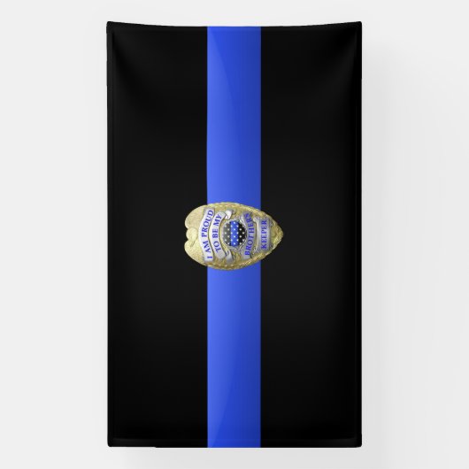 Dunne Blauwe Lijn Broeders Bewaarder Badge Banner (Verticaal)