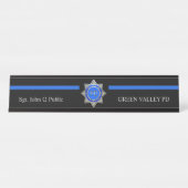 Dunne Blauwe Lijn Bureau Naambordje (Voorkant)