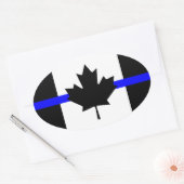 Dunne blauwe lijn - Canada versie Ovale Sticker (Envelop)