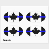 Dunne blauwe lijn - Canada versie Ovale Sticker (Vel)