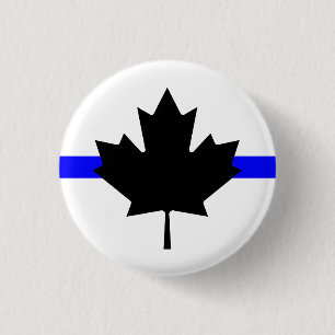 Dunne blauwe lijn - Canadese versie Ronde Button 3,2 Cm