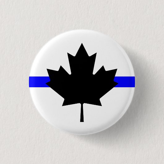 Dunne blauwe lijn - Canadese versie Ronde Button 3,2 Cm (Voorkant)
