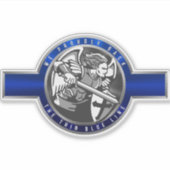 Dunne Blauwe Lijn Custom Cut Sticker (Voorkant)