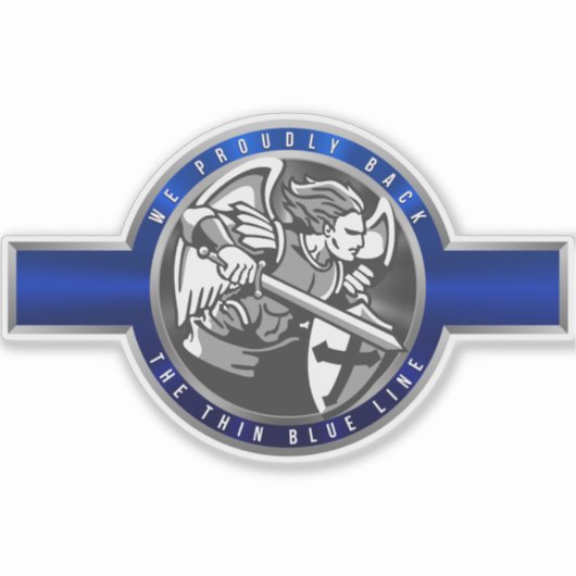 Dunne Blauwe Lijn Custom Cut Sticker (Voorkant)