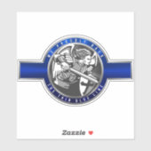 Dunne Blauwe Lijn Custom Cut Sticker (Vel)