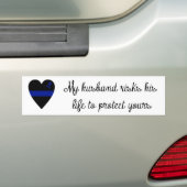 Dunne Blauwe Lijn Echtgenote Bumpersticker (Op auto)