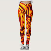 Dunne blauwe lijn - Fireball Leggings (Voorkant)