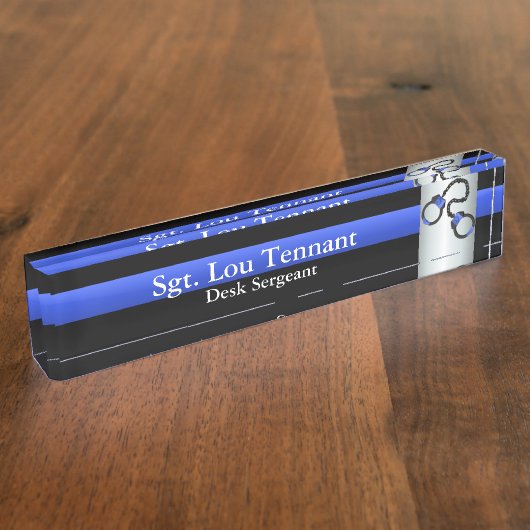 Dunne blauwe lijn - gekleed aan de Broederschap Naambordje (Zijkant)