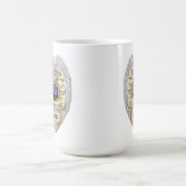 Dunne blauwe lijn - gekleed op de broederkap koffiemok (Center)