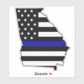 Dunne blauwe lijn Georgië vlag Sticker (Vel)